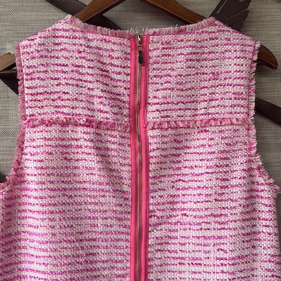 New CeCe Frayed Edge Pink Sleeveless A-Line Mini Dress - Picture 9 of 17
